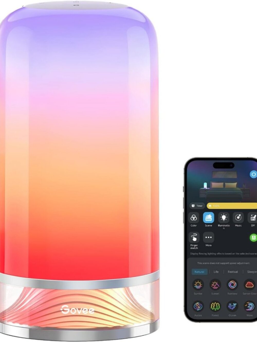 Smart RGBIC Touch Table Lamp - Stylish Bedside Light for Home Decor & Ambiance